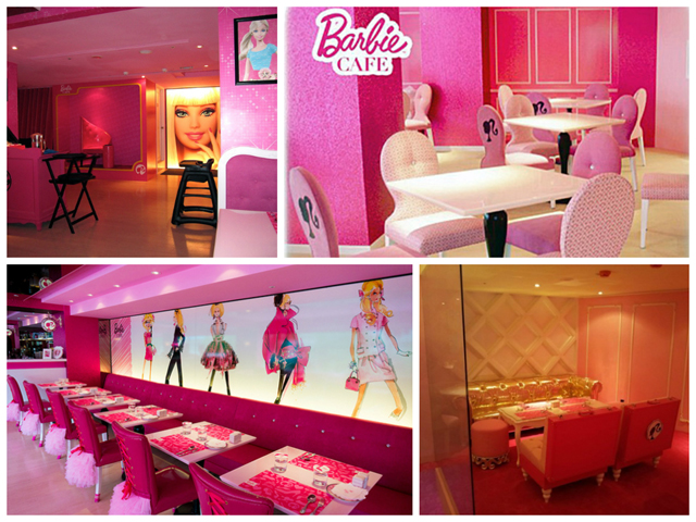 Nhà hàng theo chủ đề búp bê Barbie gọi là Barbie Cafe với tất cả nội thất ở đây đều lấy cảm hứng từ màu hồng của búp bê Barbie khiến bạn như lạc vào không gian của những câu chuyện cổ tích rực rỡ sắc màu.